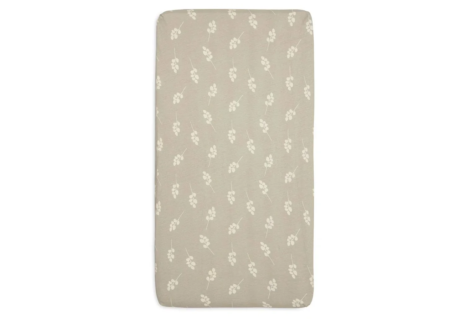 Cearsaf cu elastic Jollein Jersey Twig Olive Green, 120x60 cm foto
