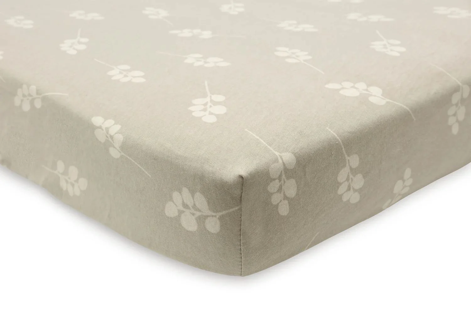 Cearsaf cu elastic Jollein Jersey Twig Olive Green, 120x60 cm foto