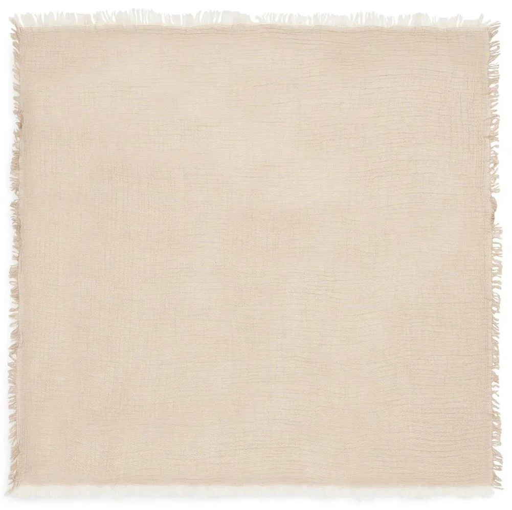 Плед муслиновый Jollein Fringe Stripe Biscuit GOTS, 120x120 см foto
