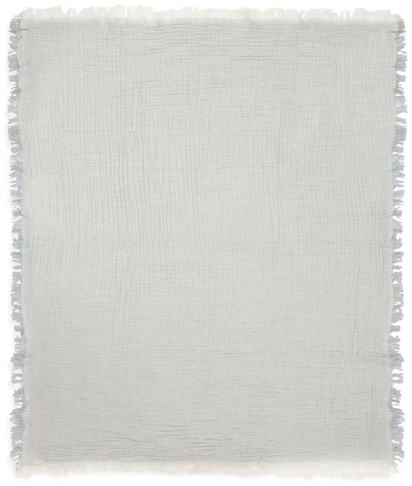 Плед муслиновый Jollein Fringe Stripe Sea Green GOTS, 75x100 см foto
