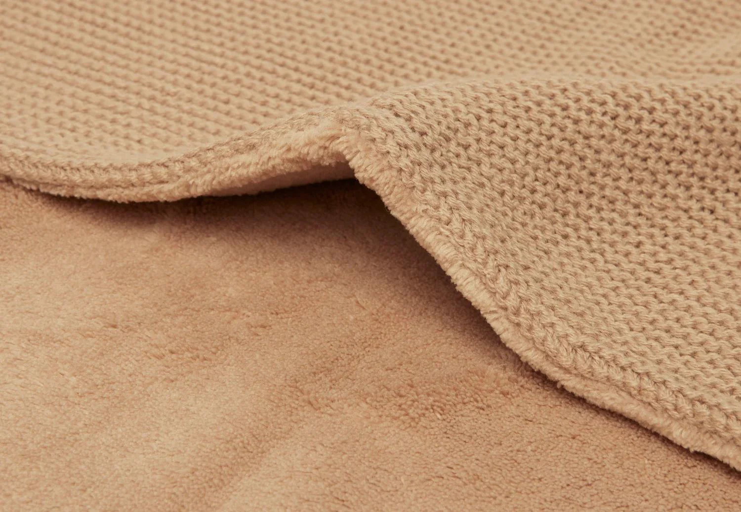 Paturica Jollein Basic Knit Biscuit/Fleece, 75x100 cm foto