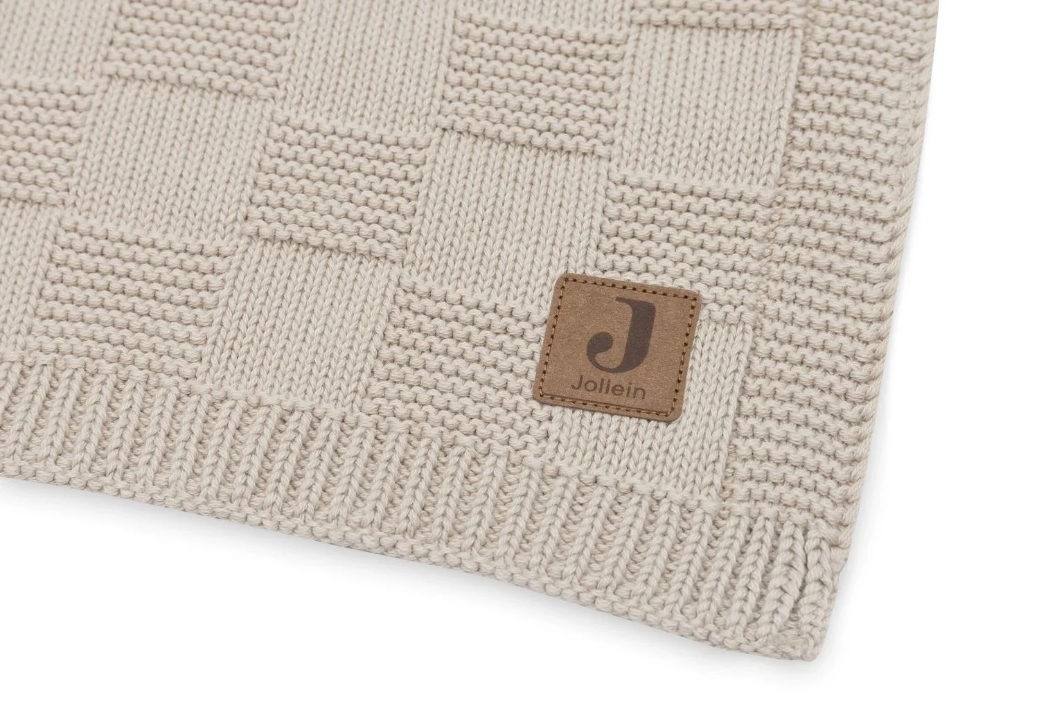 Paturica Jollein Box Knit Warm Sand GOTS, 100x150 cm foto