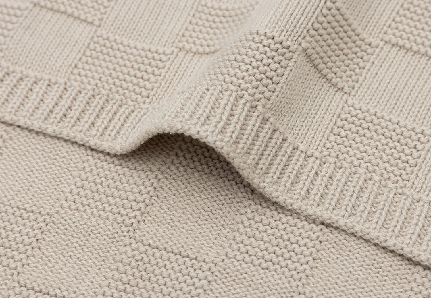 Paturica Jollein Box Knit Warm Sand GOTS, 100x150 cm foto