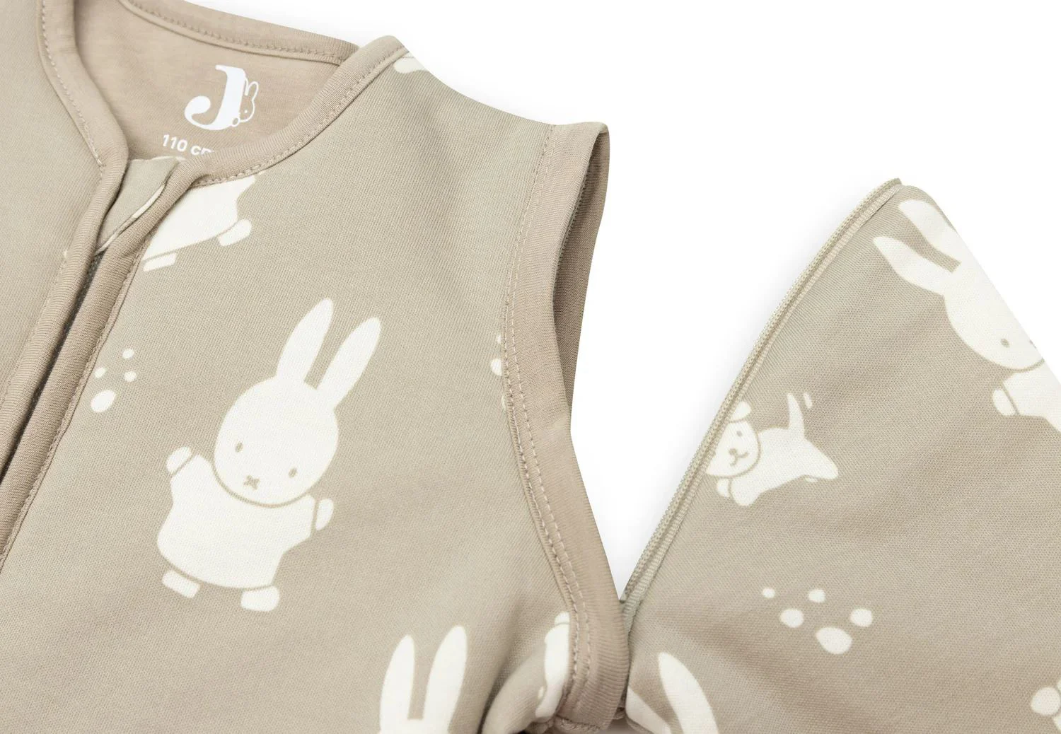Sac de dormit cu maneci detasabile Jollein Miffy&Snuffy Olive Green, 110 cm foto