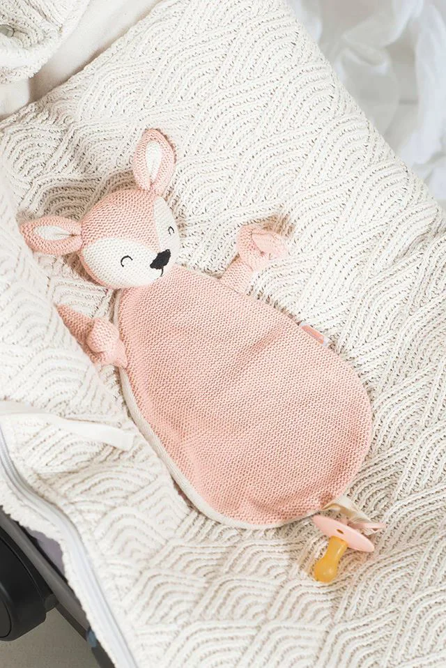Jucarie textila pentru suzeta Jollein Deer Pale Pink foto