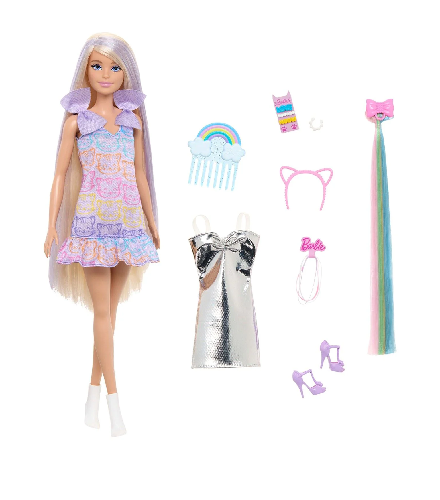 Papusa Barbie "Fun and Fancy" cu accesorii pentru coafat foto
