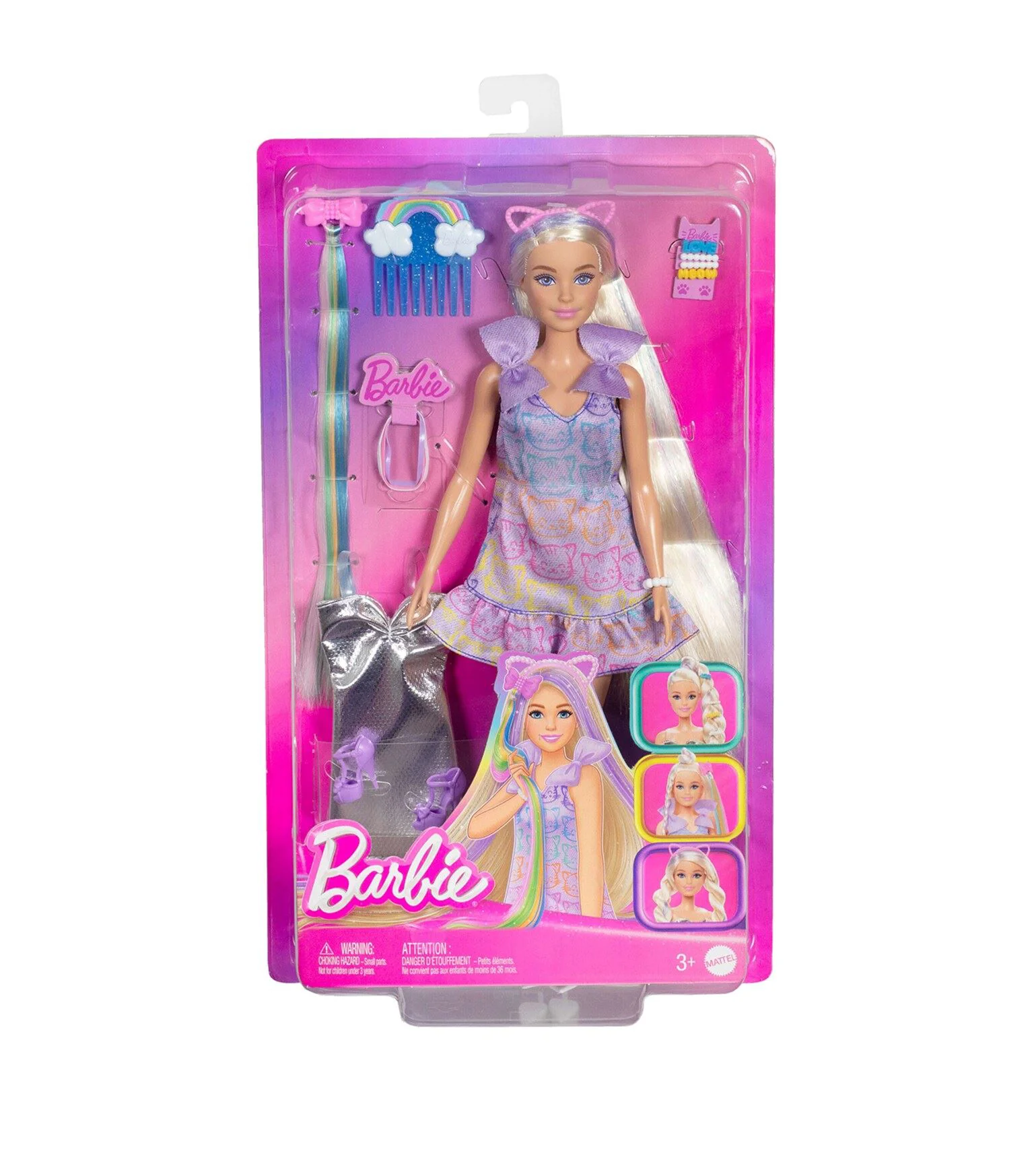 Papusa Barbie "Fun and Fancy" cu accesorii pentru coafat foto