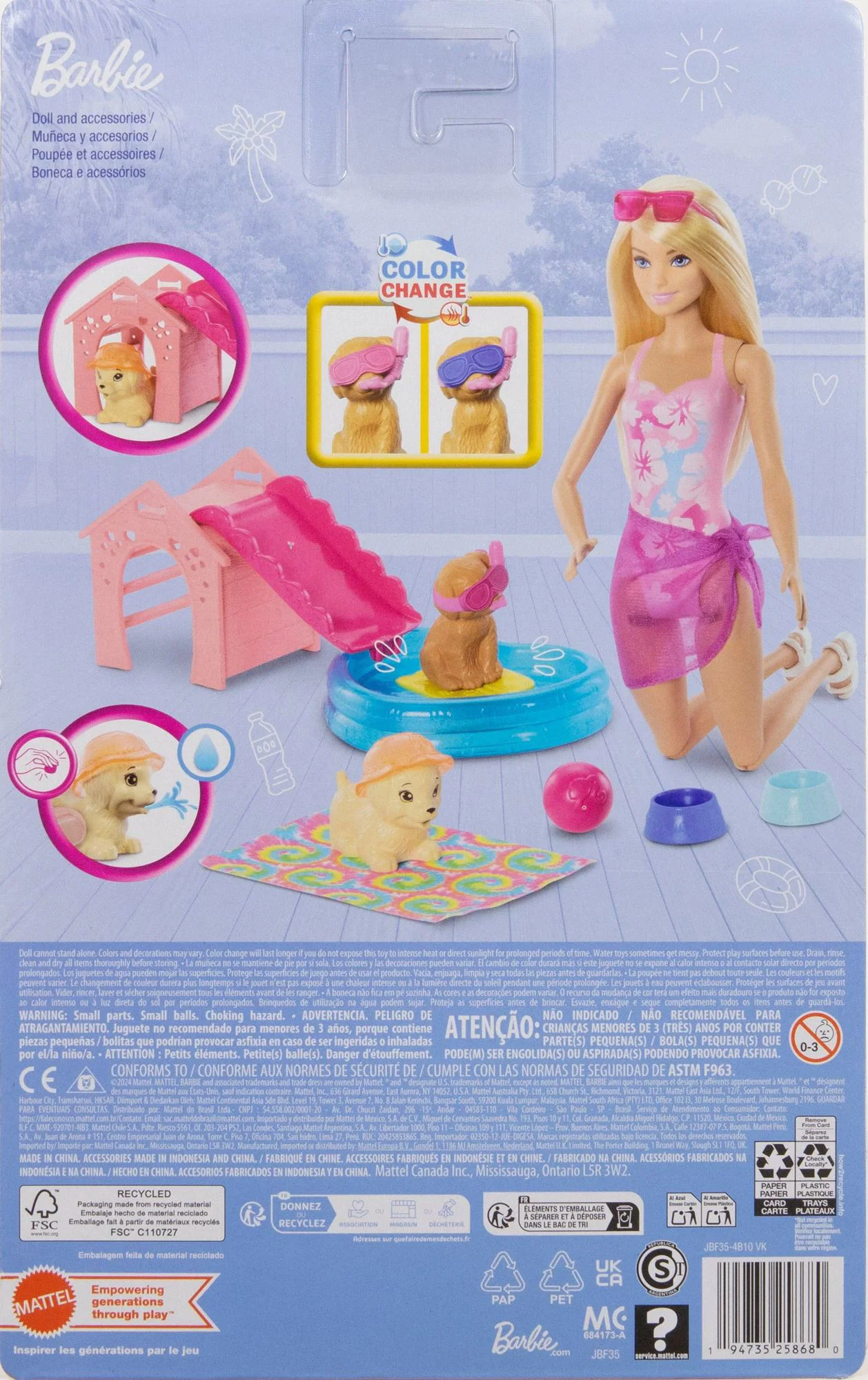 Set de joaca Barbie Petrecere la piscina cu catelusi foto