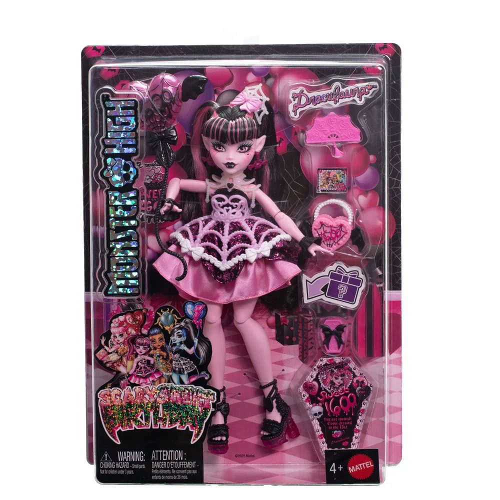 Игровой набор Monster High "Scary Sweet Birthday", Дракулаура с аксессуарами foto
