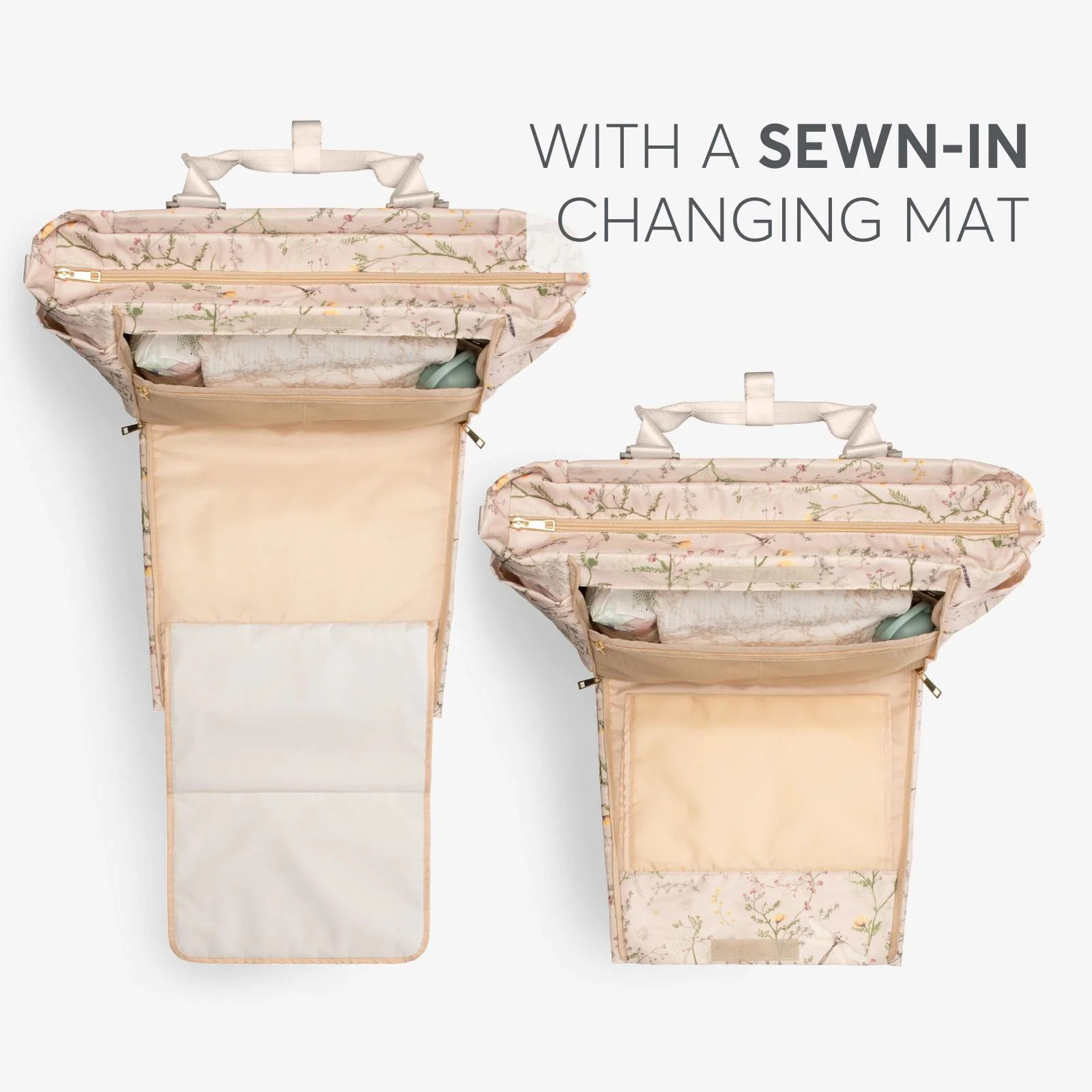 Geanta pentru mame KikkaBoo Florence Secret Garden Beige foto
