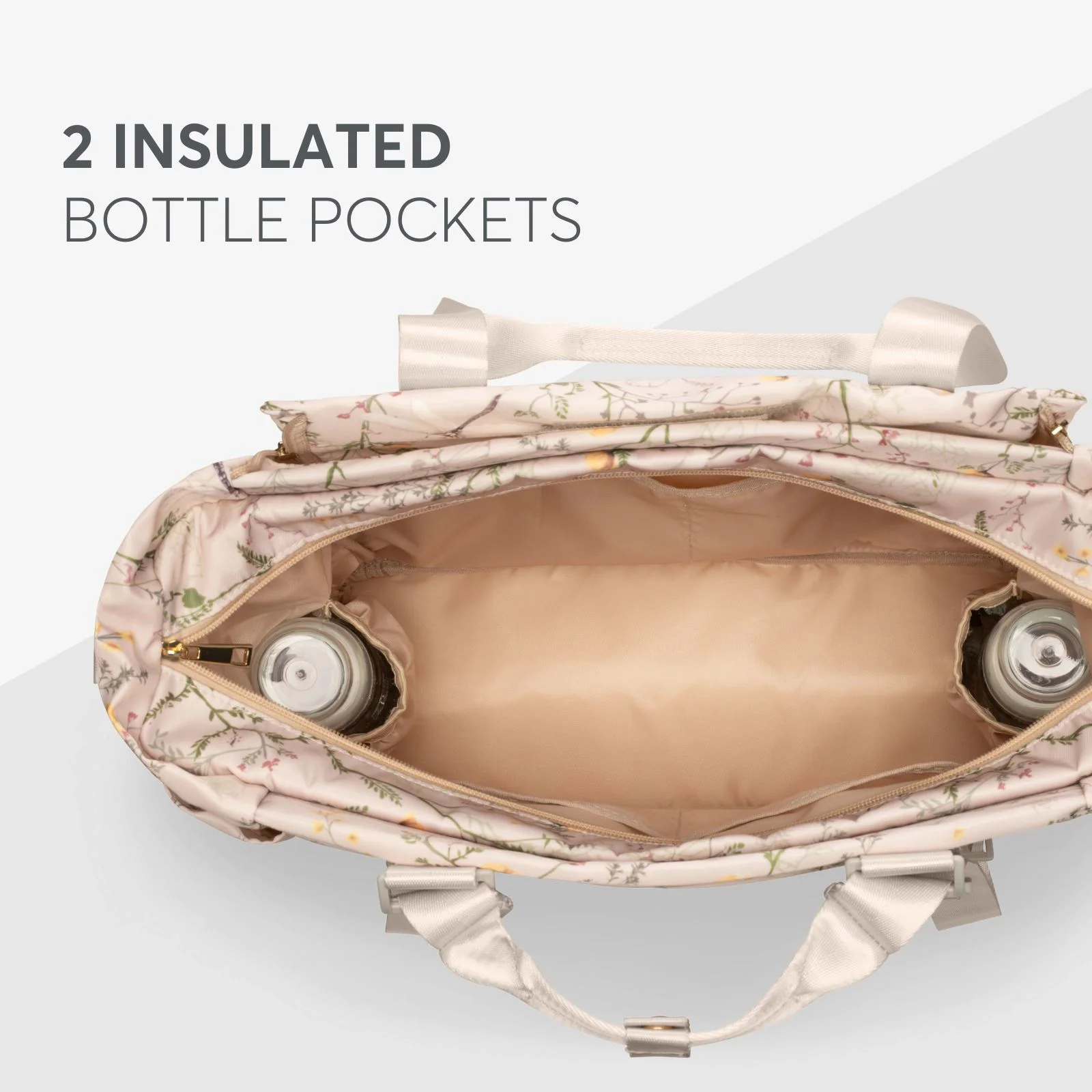Geanta pentru mame KikkaBoo Florence Secret Garden Beige foto