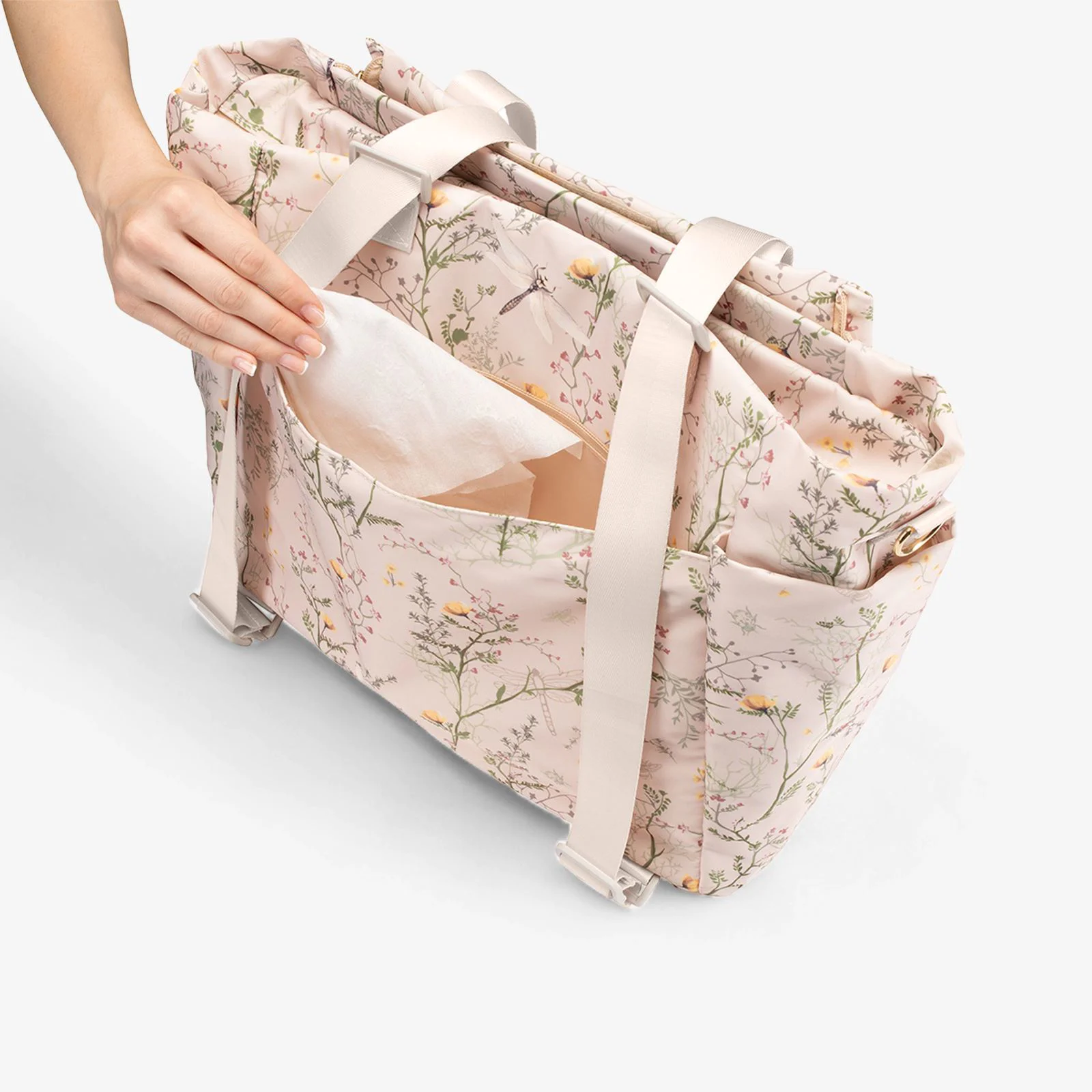Geanta pentru mame KikkaBoo Florence Secret Garden Beige foto