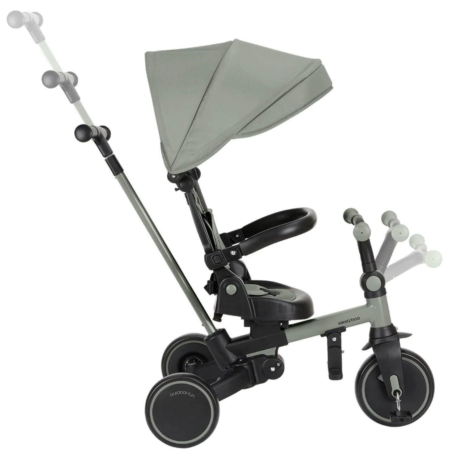 Трёхколёсный велосипед 8 в 1 KikkaBoo Aluma Army Green foto