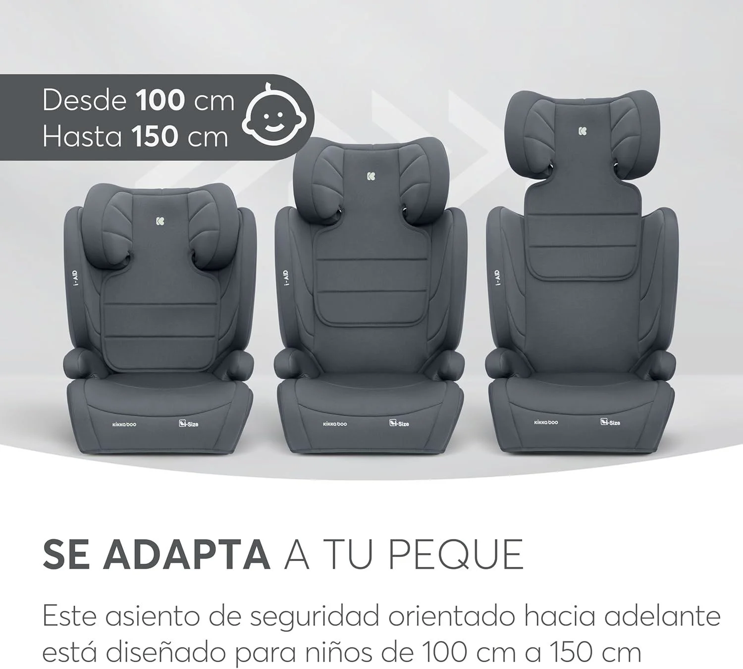 Автокресло KikkaBoo i-Aid i-Size Black, 100-150 см foto