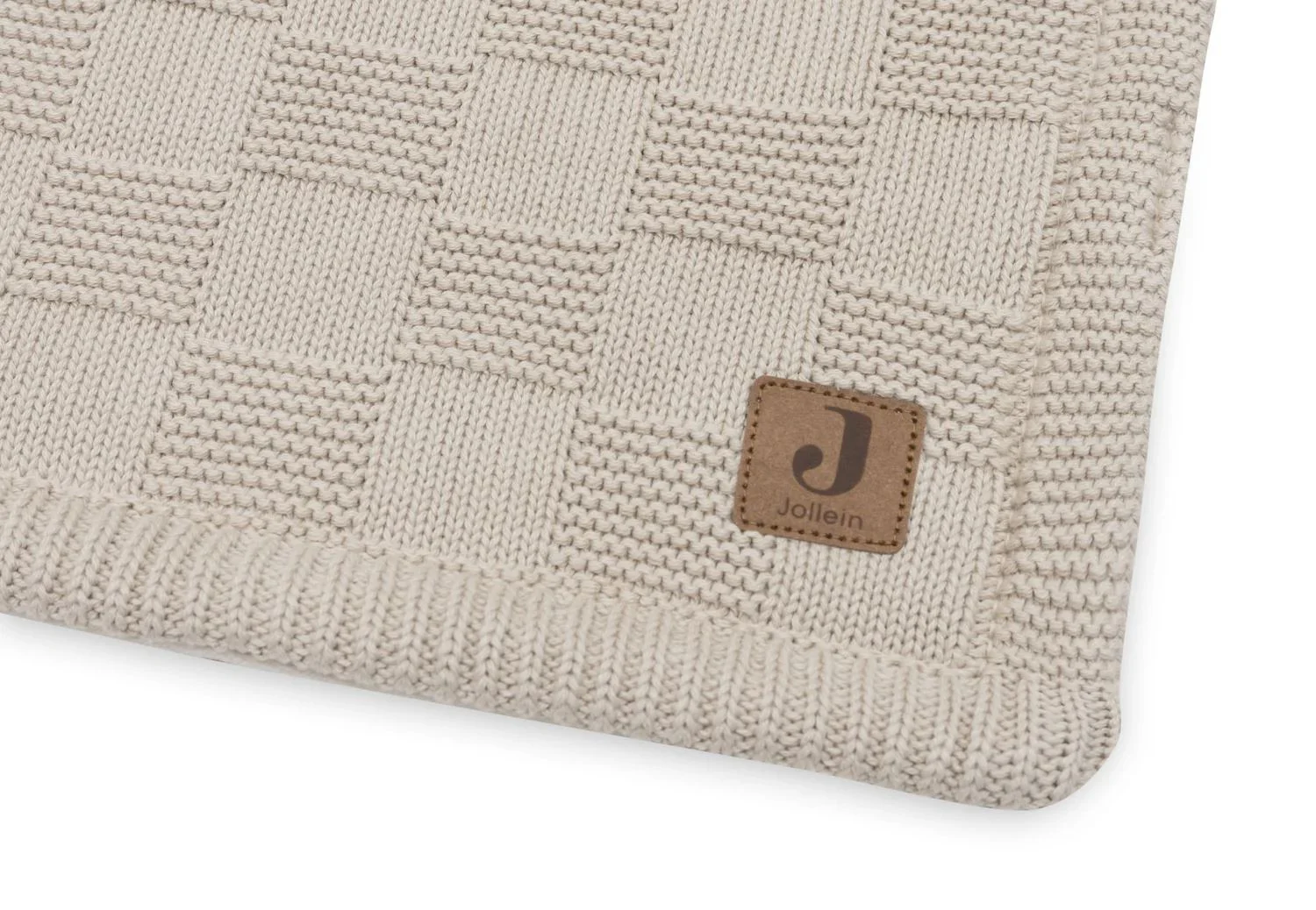 Плед Jollein Box Knit Warm Sand/Velvet GOTS, 75x100 см foto