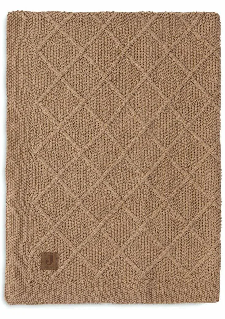 Плед Jollein Check Knit Biscuit, 100x150 см foto