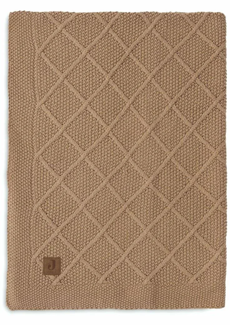 Плед Jollein Check Knit Biscuit, 75x100 см foto