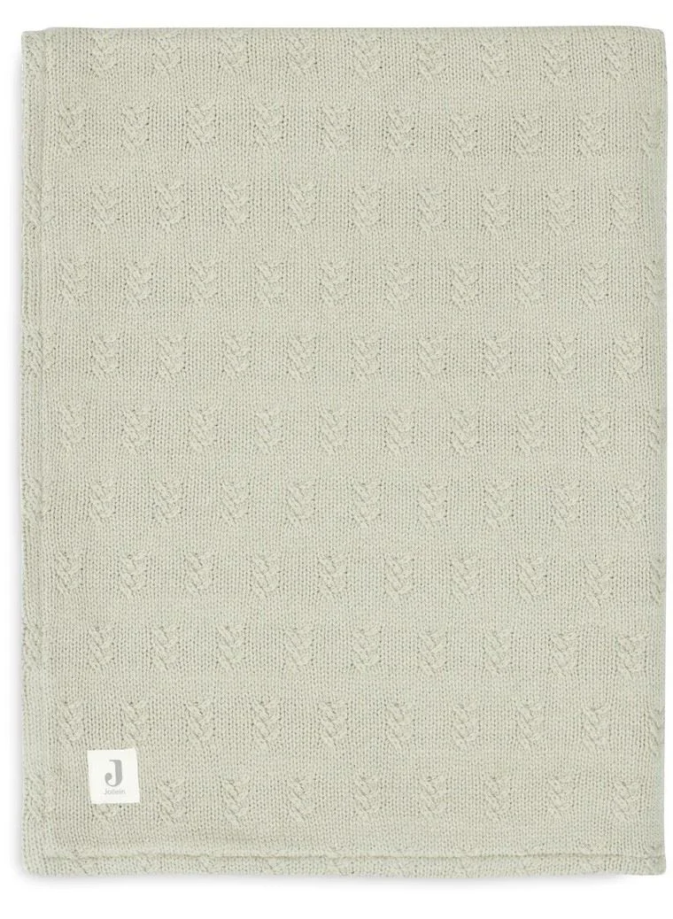 Плед Jollein Grain Knit Olive Green/Velvet, 100x150 см foto