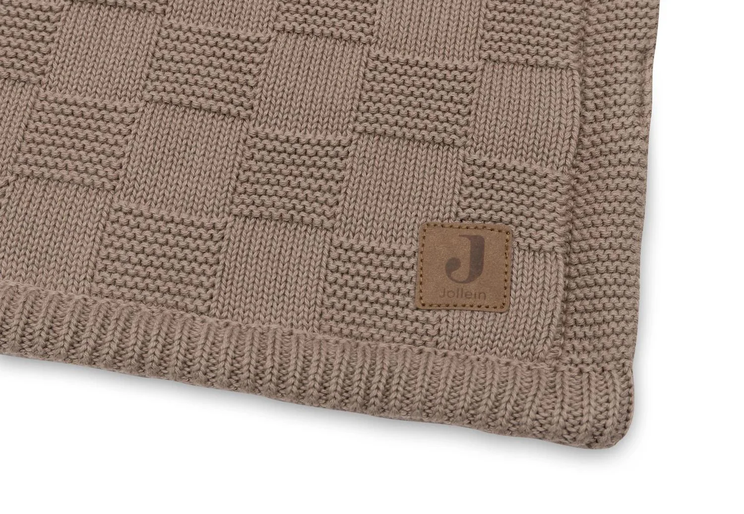 Плед Jollein Box Knit Milky Coffee/Velvet GOTS, 75x100 см foto