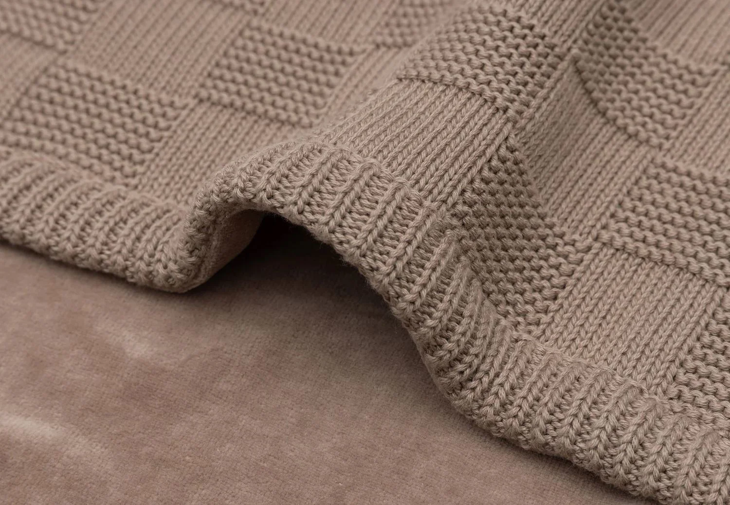 Плед Jollein Box Knit Milky Coffee/Velvet GOTS, 75x100 см foto