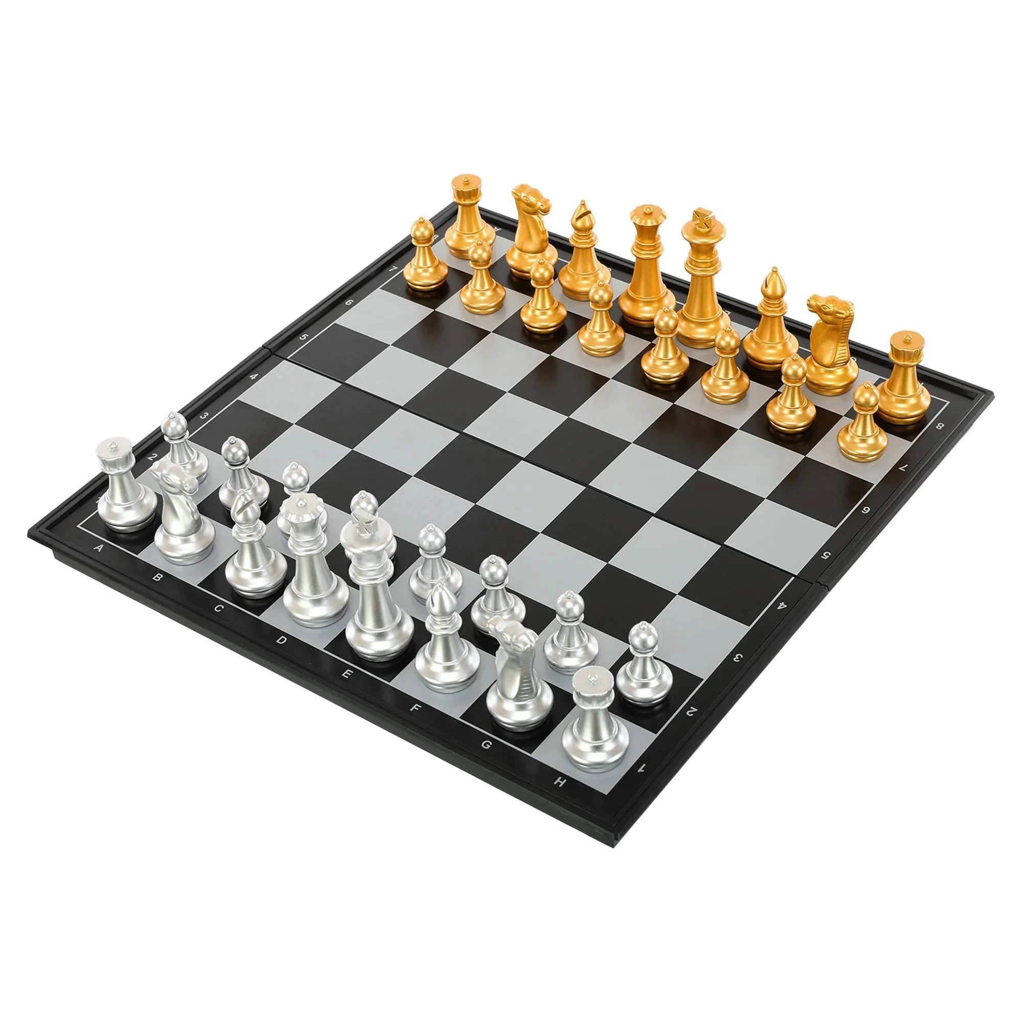 Joc de masa Board Games Sah magnetic cu piese aurii si argintii foto