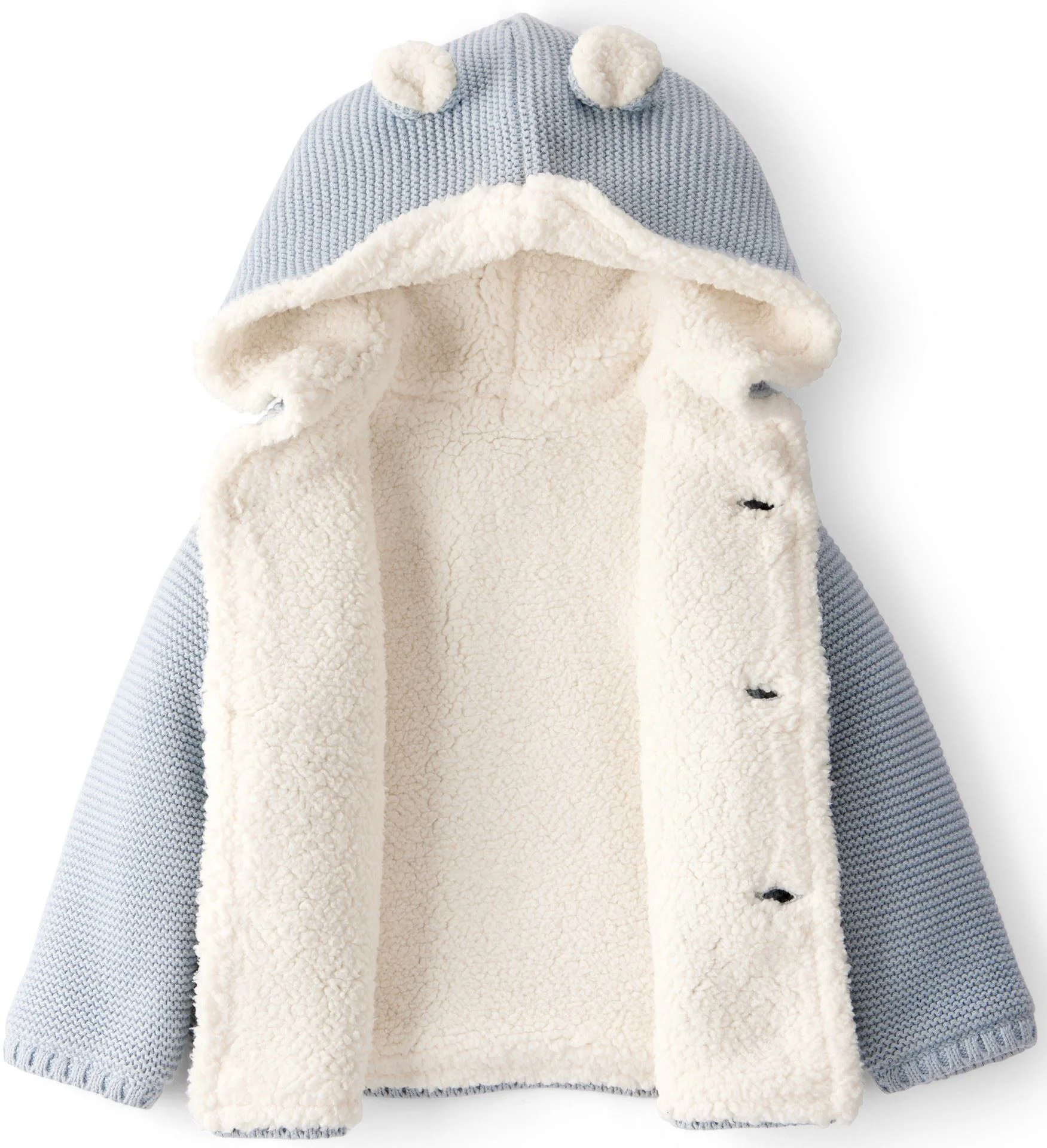 Carter's Cardigan captusit cu sherpa si gluga Blue Solid foto
