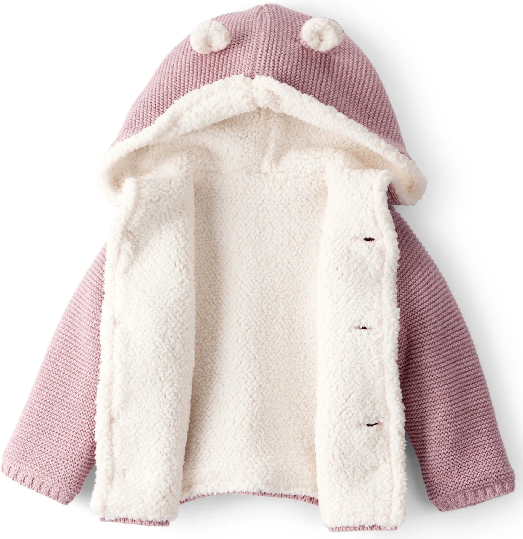 Carter's Cardigan captusit cu sherpa si gluga Pink Solid foto