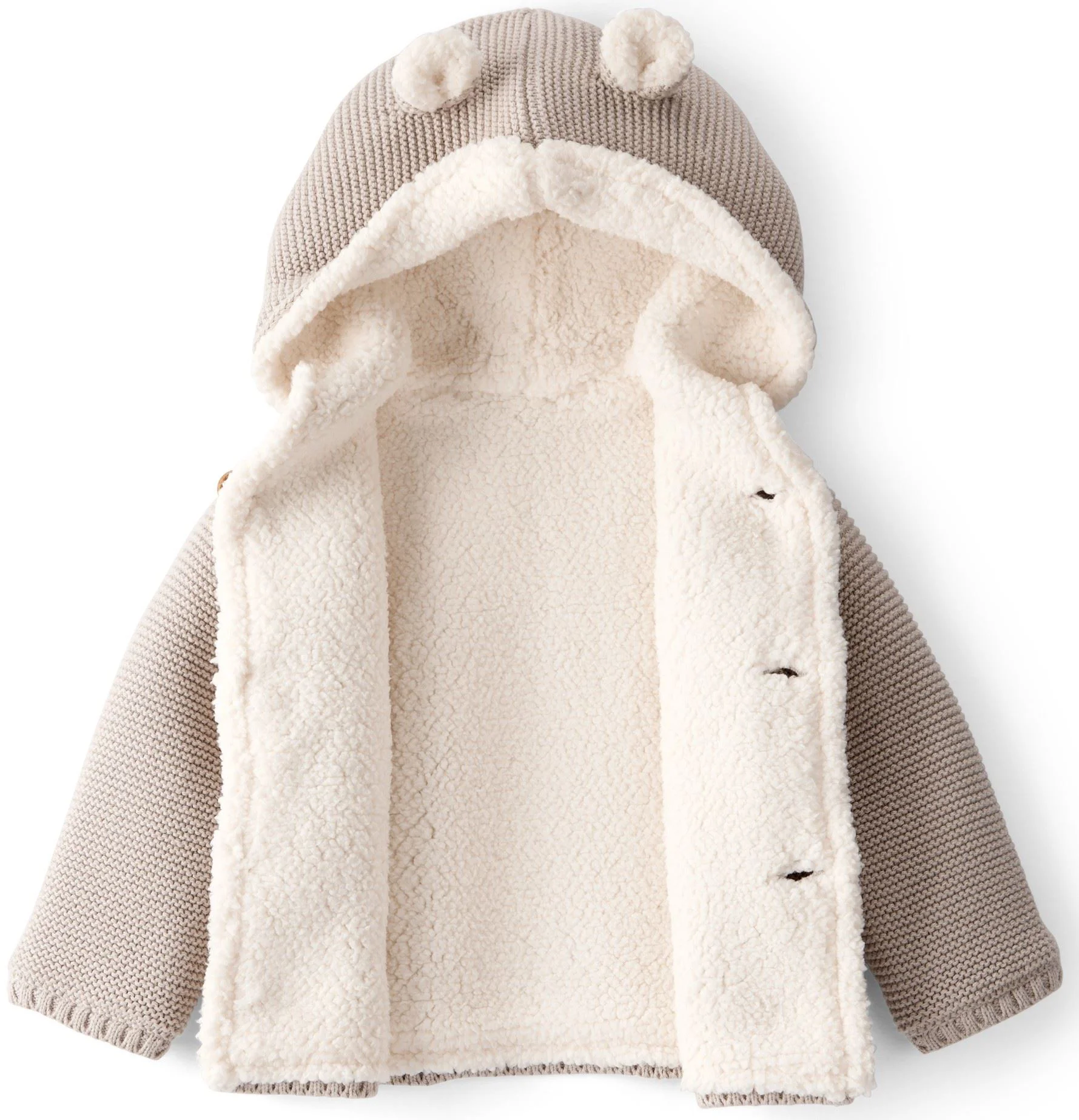 Carter's Cardigan captusit cu sherpa si gluga Solid Heather Gray foto