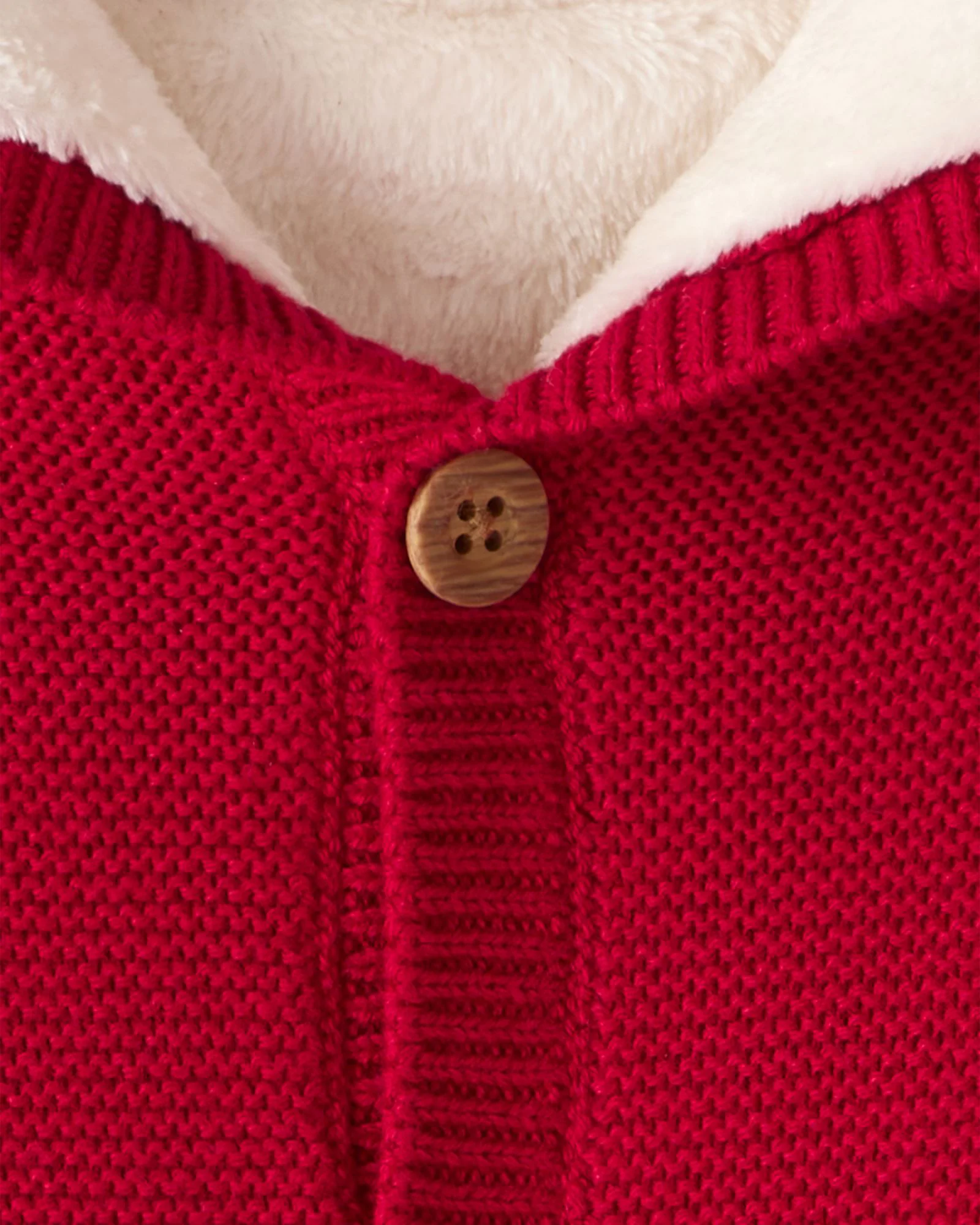 Carter's Jacheta cu gluga Red Solid Sweaterknit foto