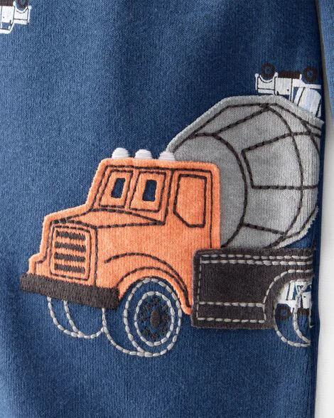 Carter's Pijama din bumbac Blue Construction foto