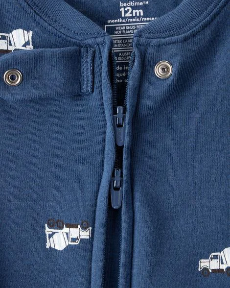 Carter's Pijama din bumbac Blue Construction foto