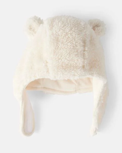 Carter's Комплект 2 в 1 Sherpa White - шапочка и варежки foto