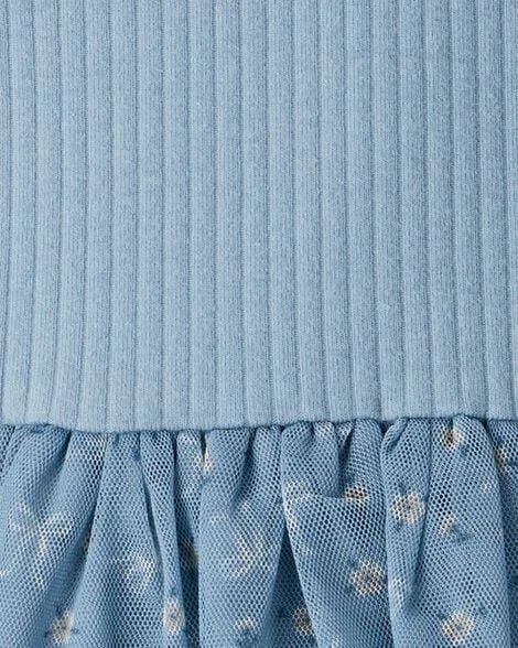 Carter's Rochita cu maneca lunga cu tul Blue Floral foto