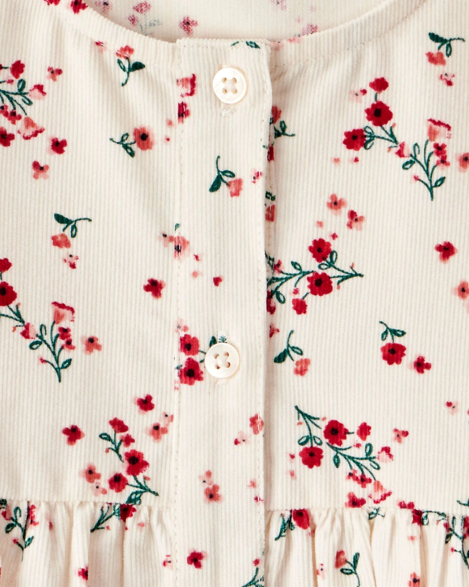 Carter's Хлопковое платье с длинными рукавами Christmas Ivory Floral foto