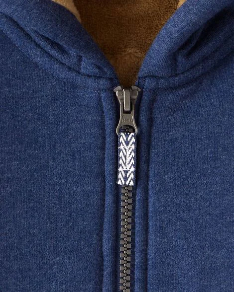 Carter's Hanorac cu gluga si fermoar Zip-Up Jacket Velboa Navy foto