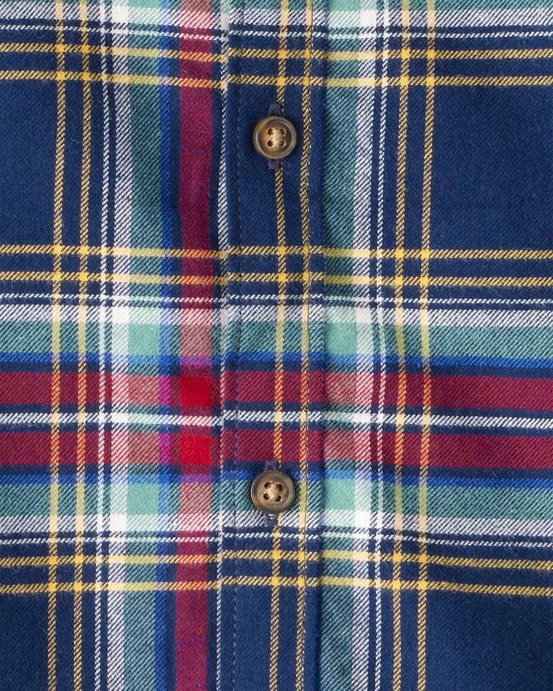 Carter's Camasa din bumbac Matching Plaid Green Navy foto