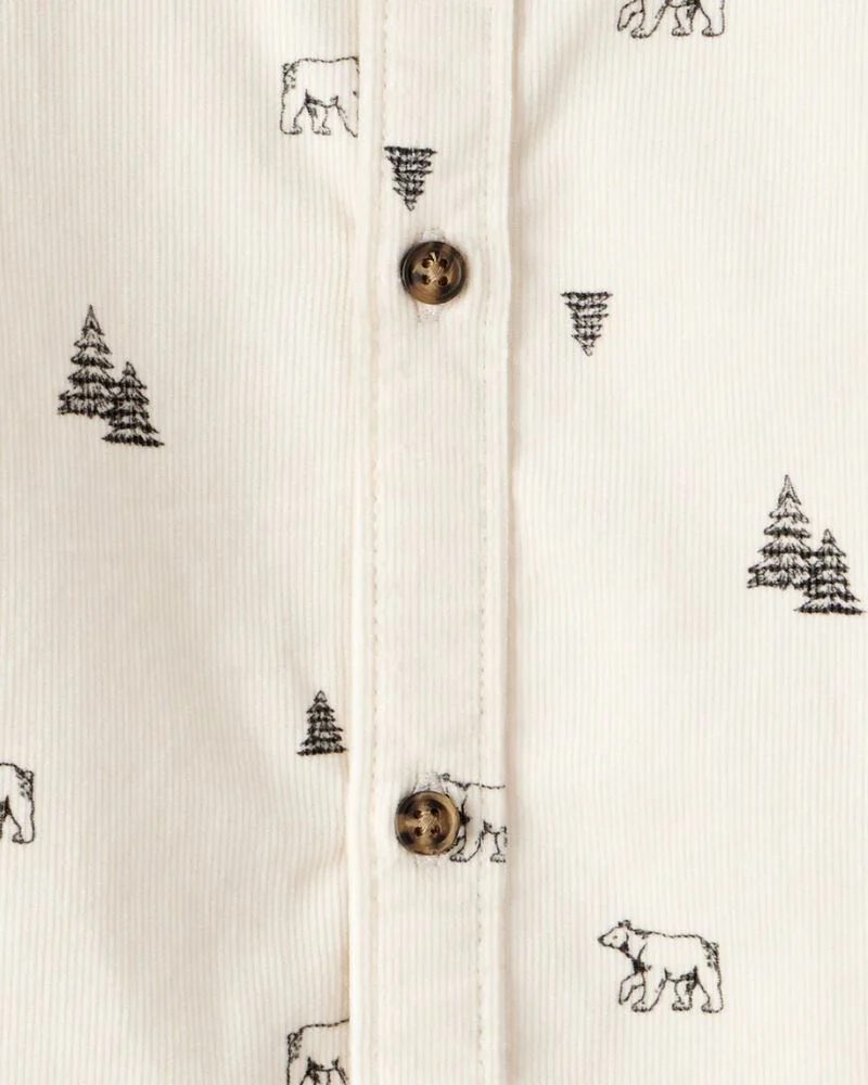 Carter's Camasa din bumbac Ivory Winter Forest foto