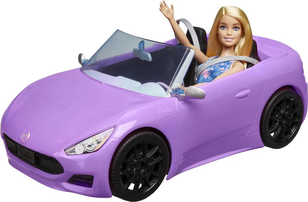 Set de joaca Mattel: Papusa Barbie cu masina decapotabila, mov foto