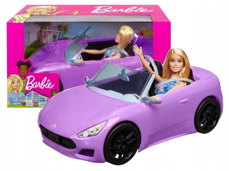 Set de joaca Mattel: Papusa Barbie cu masina decapotabila, mov foto