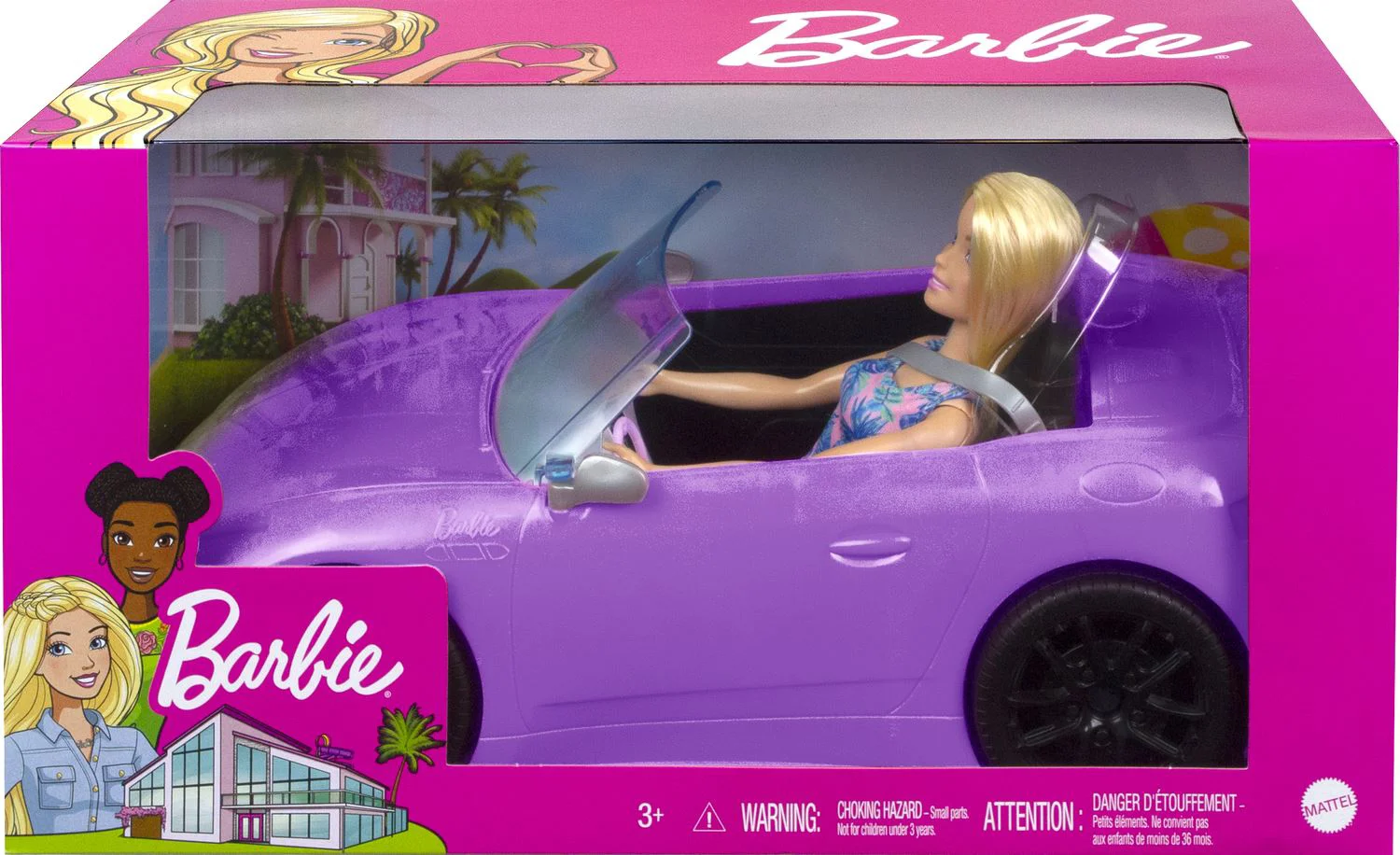 Set de joaca Mattel: Papusa Barbie cu masina decapotabila, mov foto