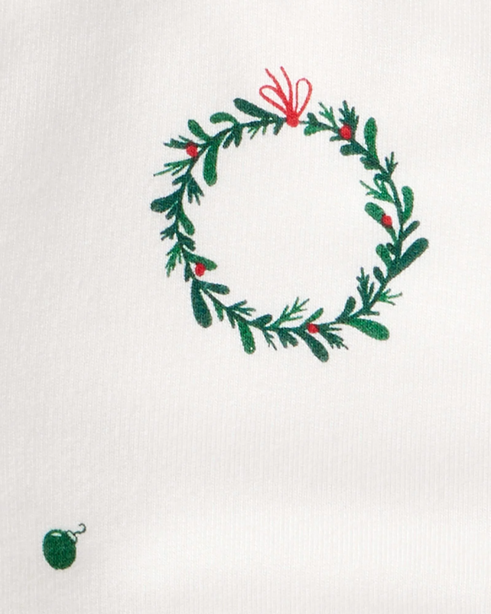 Carter's Rochita tip body cu maneca lunga Christmas Ivory Wreath foto