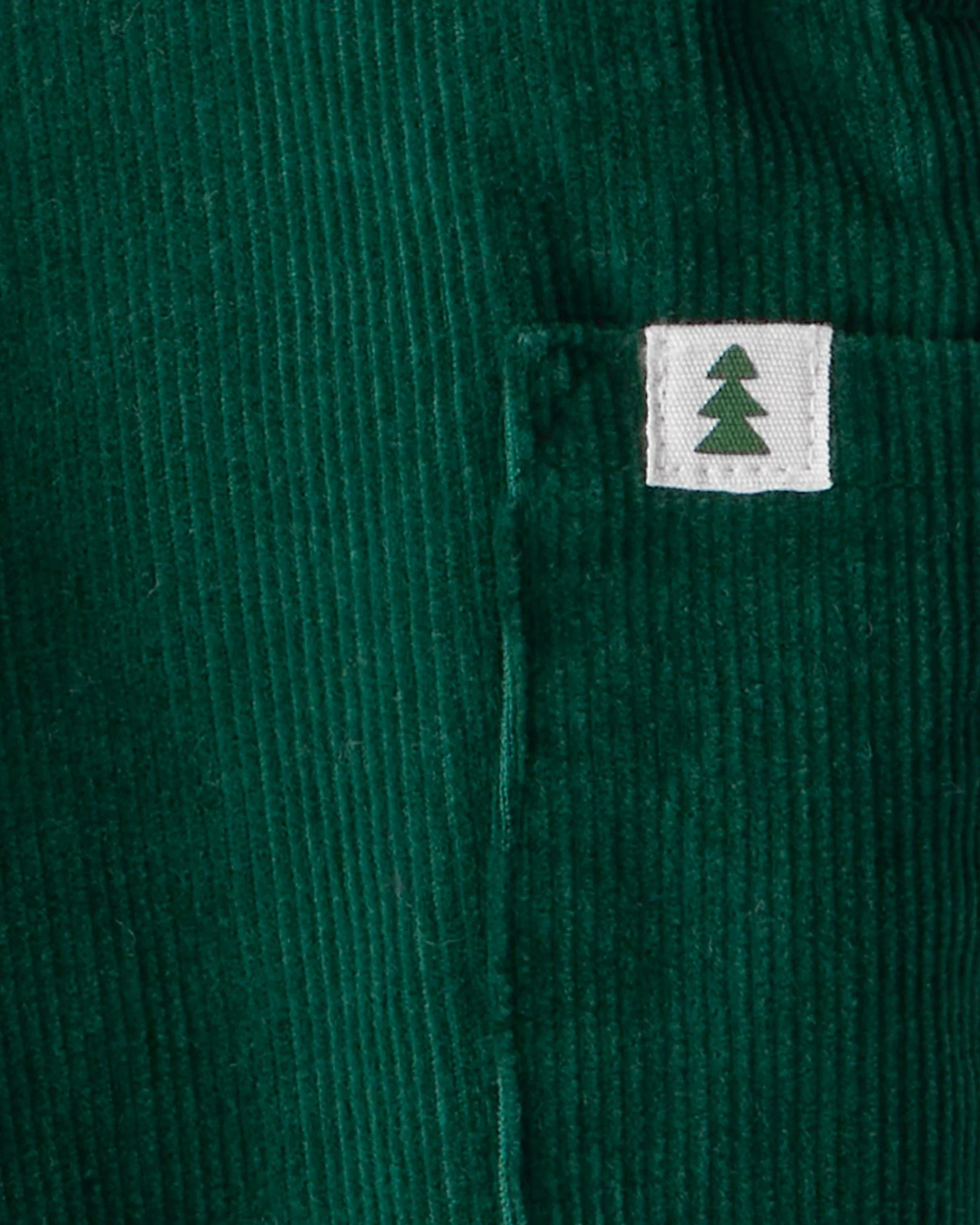 Carter's Set 2 piese Green Solid Overall - pulover si salopeta din catifea reiata foto