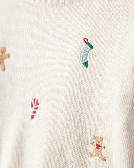 Carter's Set 2 piese Christmas Ivory Sweater With Art - pulover si pantaloni foto