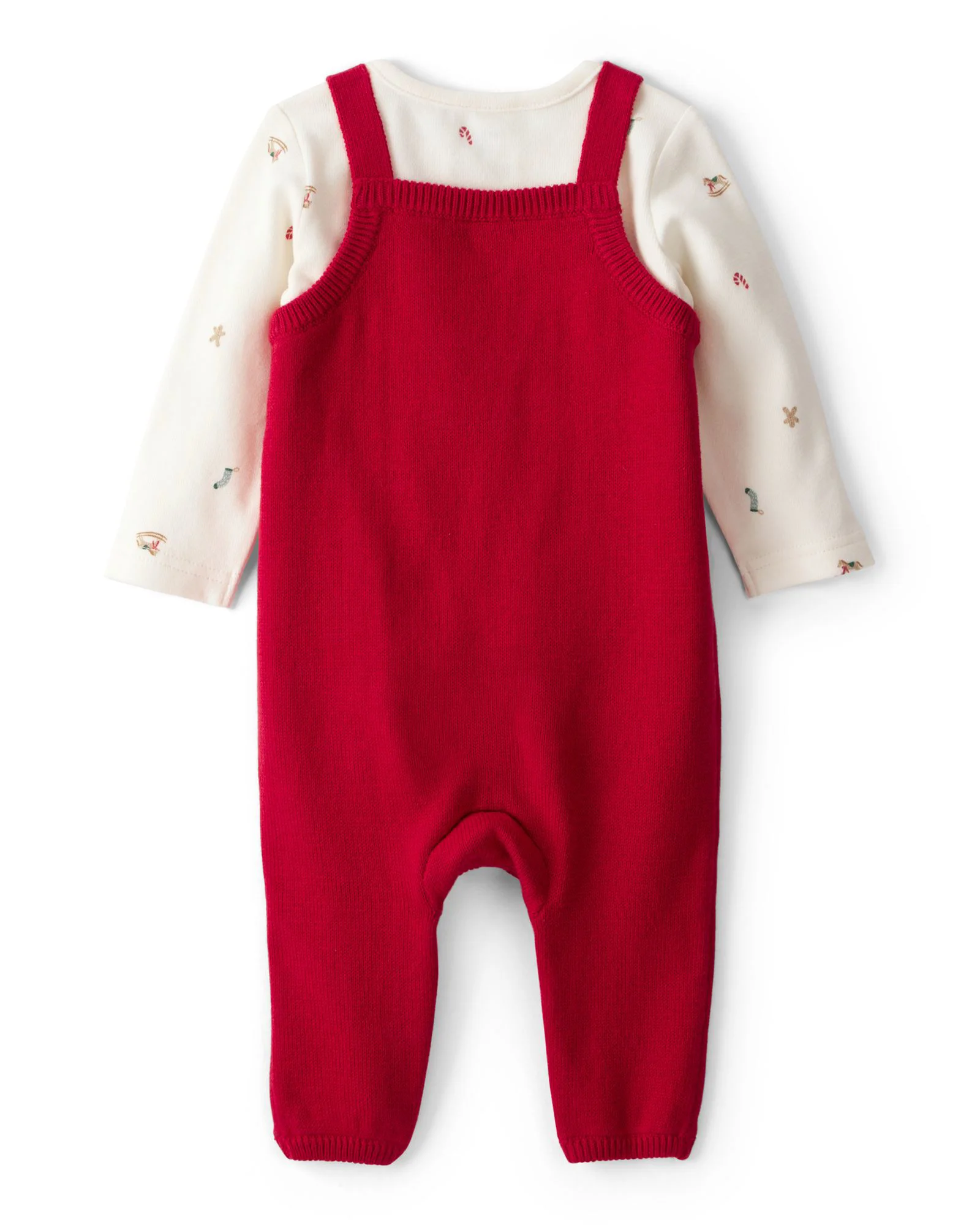 Carter's Set 2 piese Christmas Red Gingerbread Overall - bluza si salopeta foto