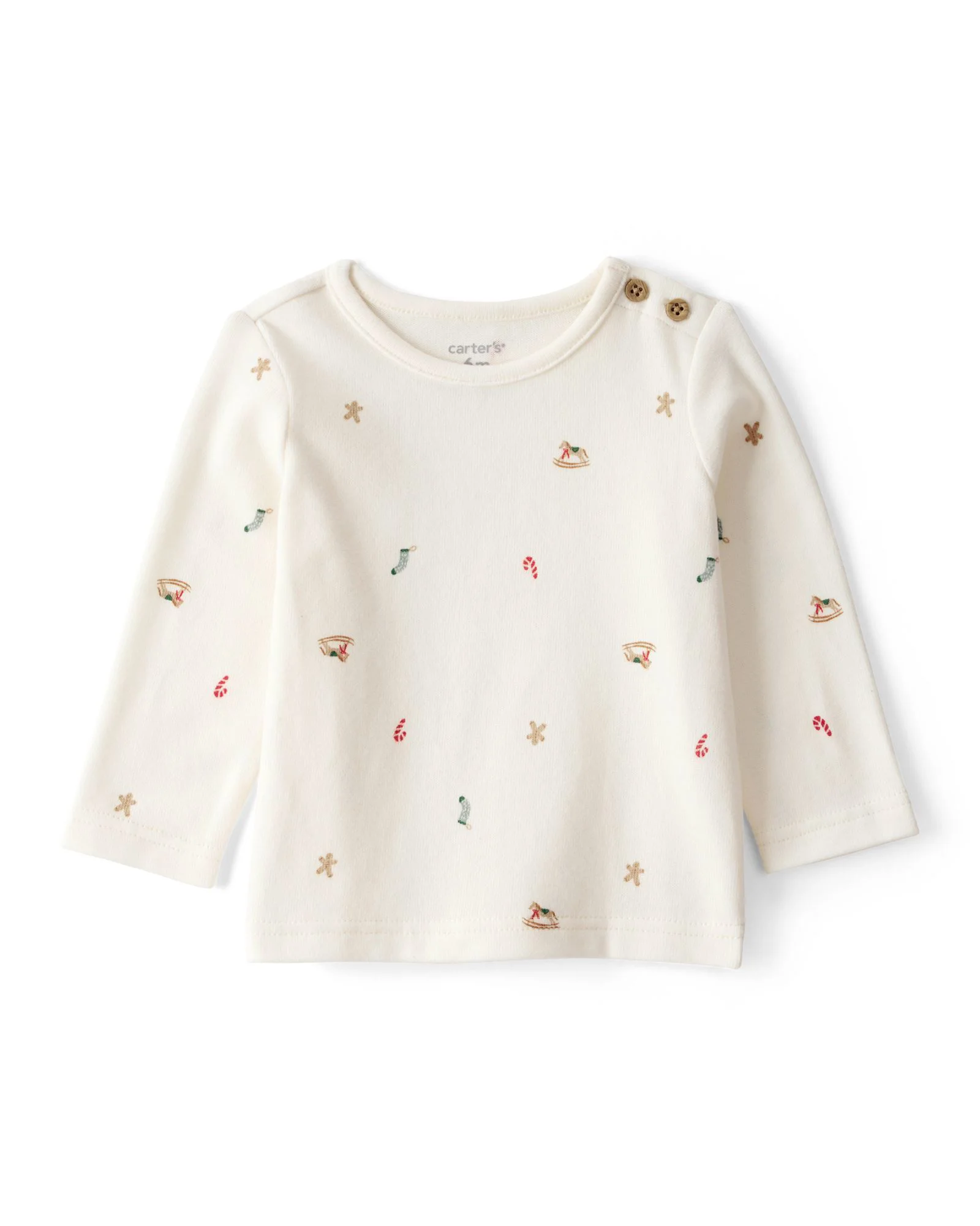Carter's Set 2 piese Christmas Red Gingerbread Overall - bluza si salopeta foto