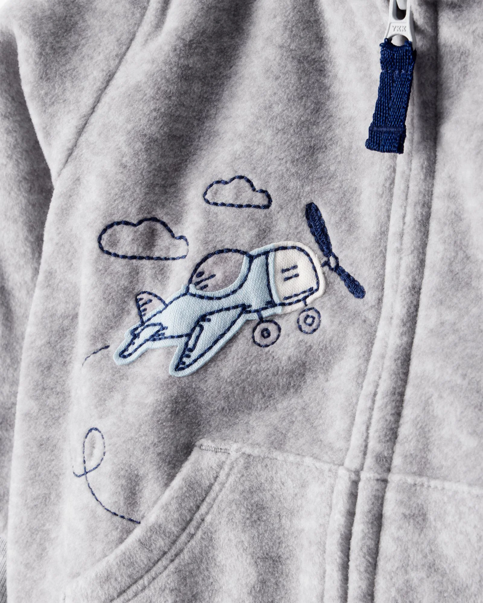 Carter's Set 3 piese Gray Airplane Art - vesta cu gluga, body si pantaloni foto