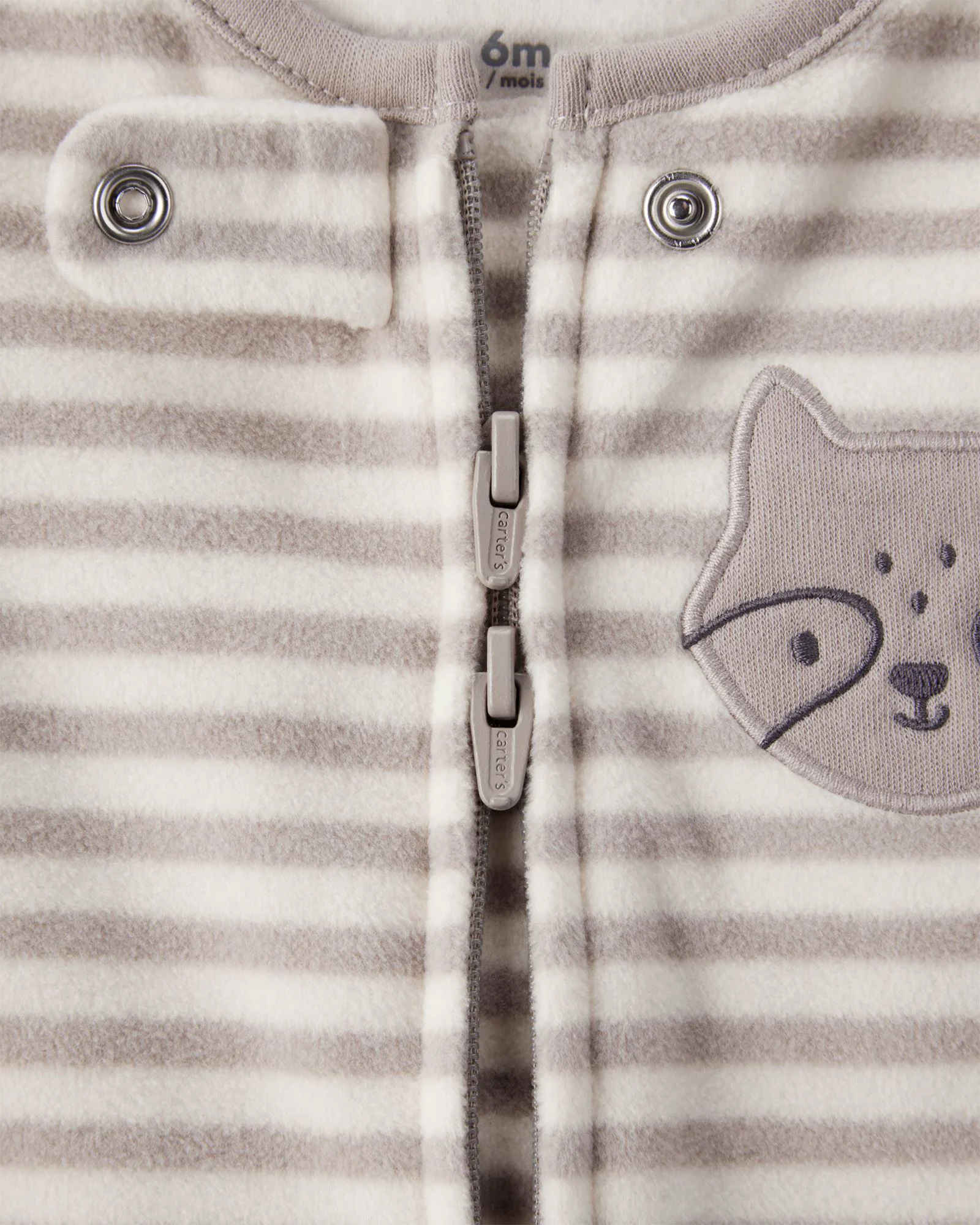 Carter's Pijama din microfleece Brown Stripe Fox Pocket foto
