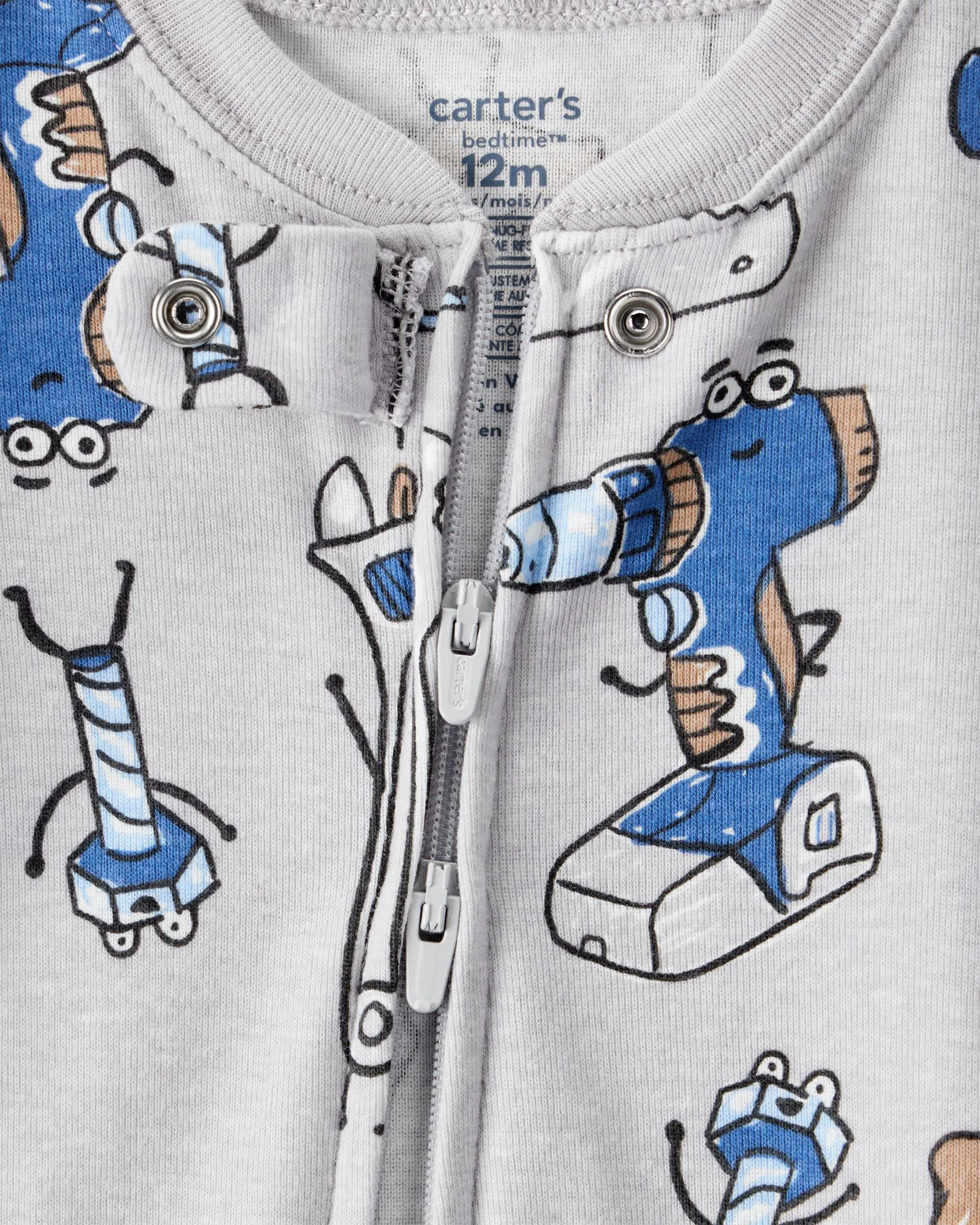 Carter's Pijama din bumbac cu botosei Grey Tool foto