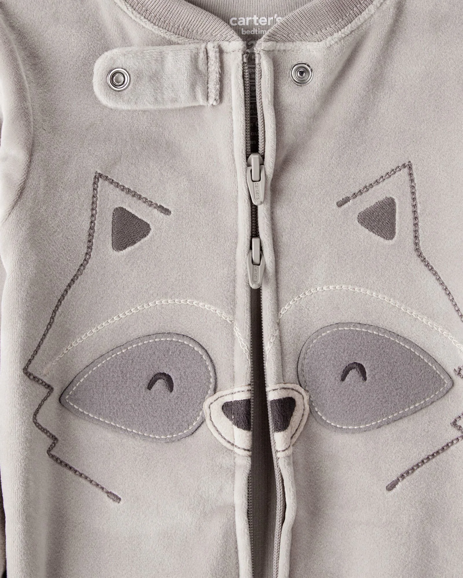 Carter's Pijama Velboa Grey Racoon Face foto