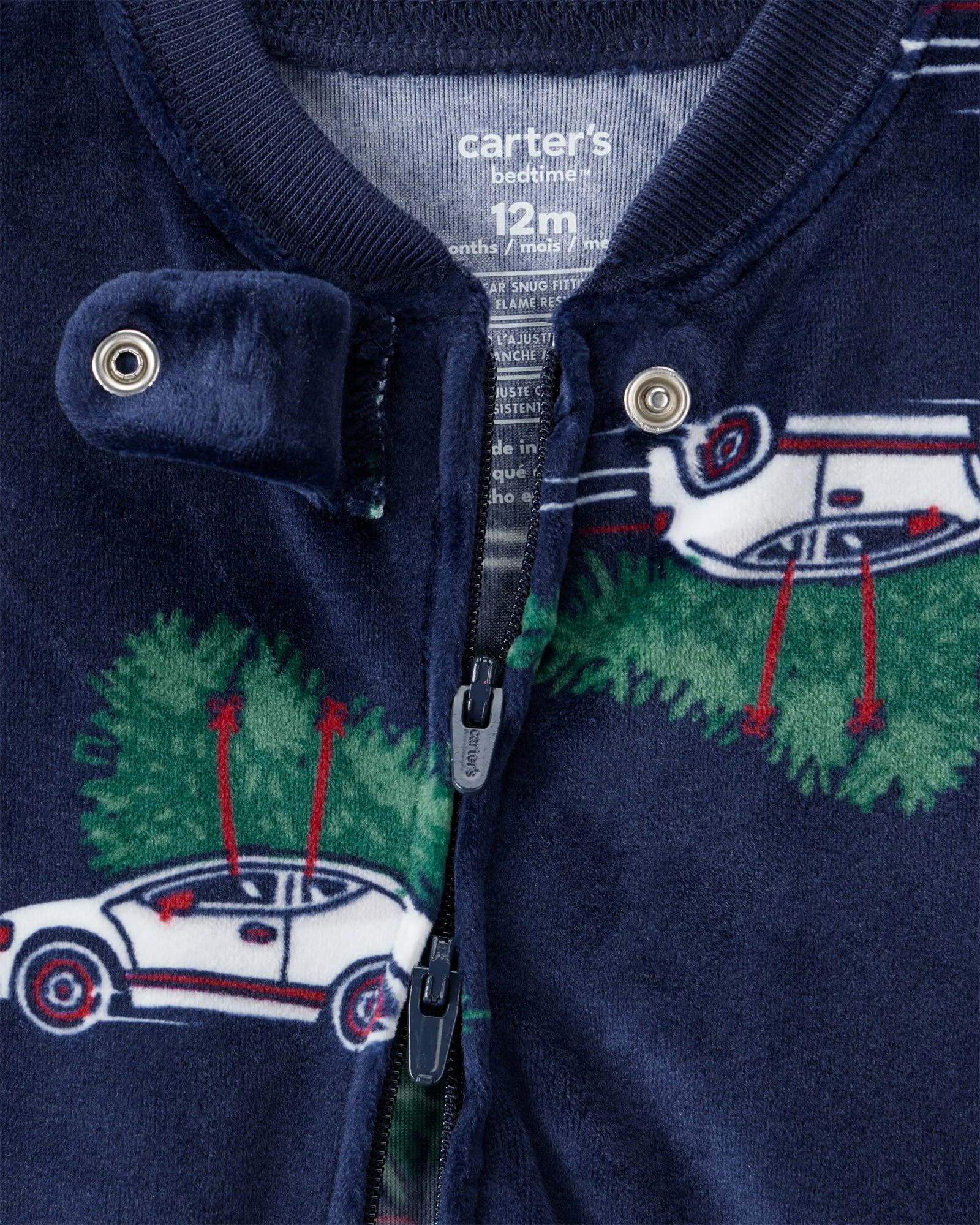 Carter's Pijama Velboa Navy Car foto